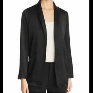 Eileen Fisher Open Front Shawl Collar Silk Blazer Size Sz Small